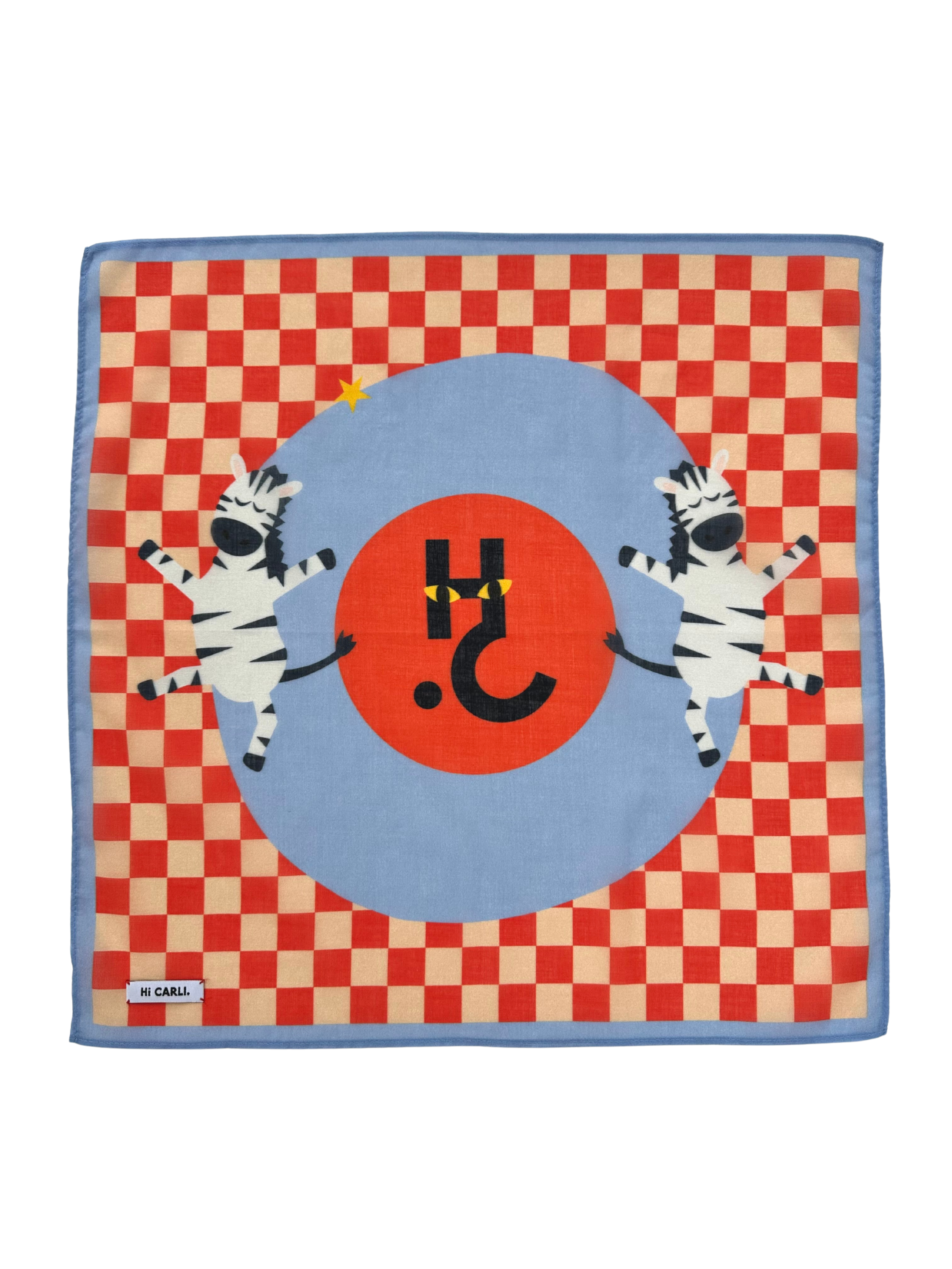 Kids Bandana - Zebra Parade. red