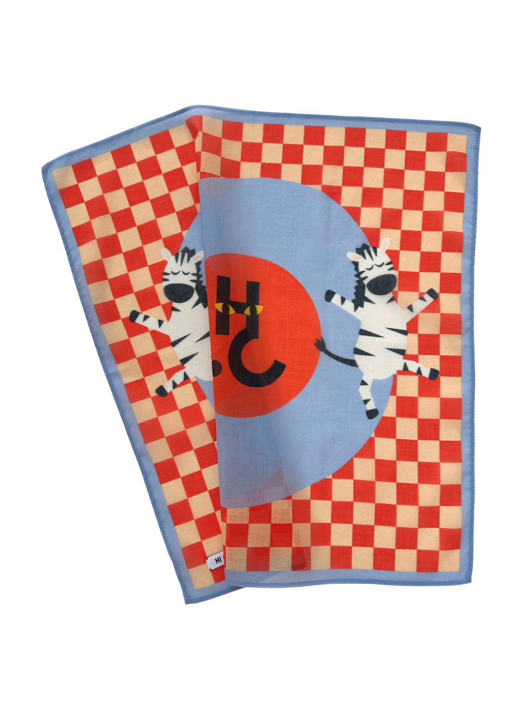 Kids Bandana - Zebra Parade. red